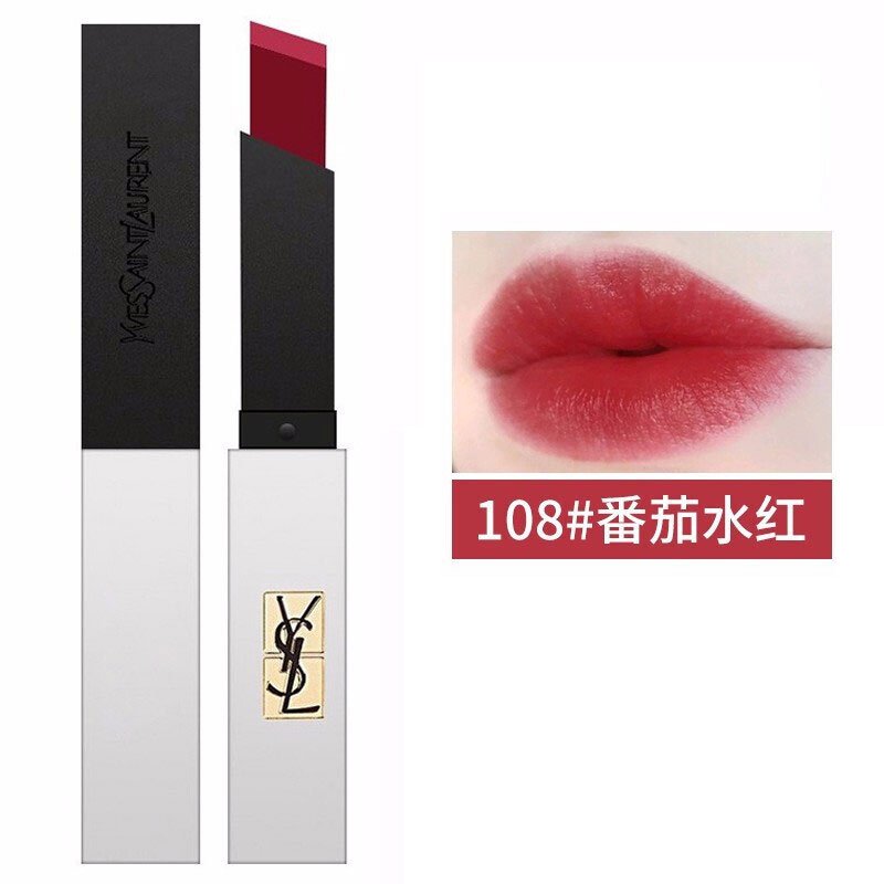 【海外直邮】YSL圣罗兰细管哑光纯口红 小银条唇膏2.2G 108#番茄水红